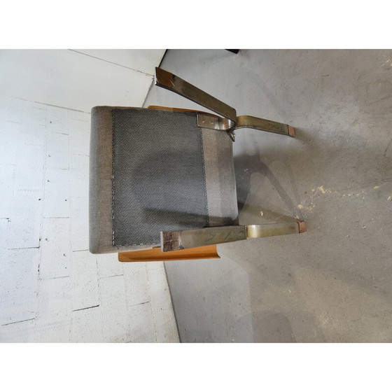 Image 1 of Paar vintage fauteuils in eiken en stof van François Letourneur voor Maurice Mourra, 1961