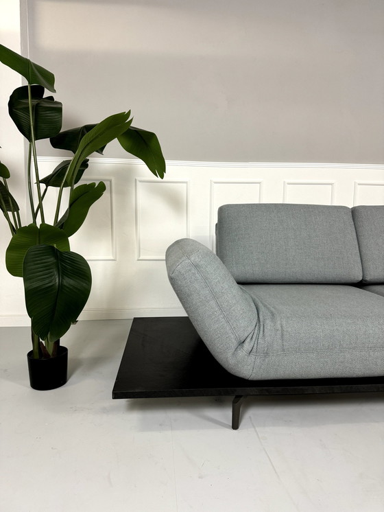 Image 1 of Rolf Benz Aura 388 Functie Sofa Stof Blauw Bankstel