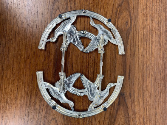 Image 1 of Zilveren metalen onderzetter Silea, ganzenmotief