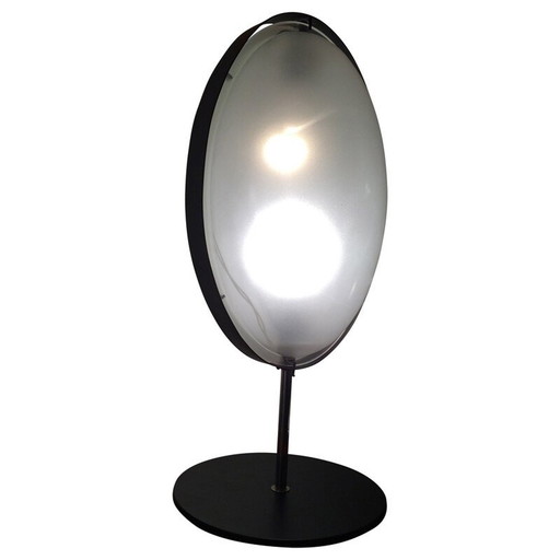 Vintage lamp van verchroomd glas en metaal, 1950