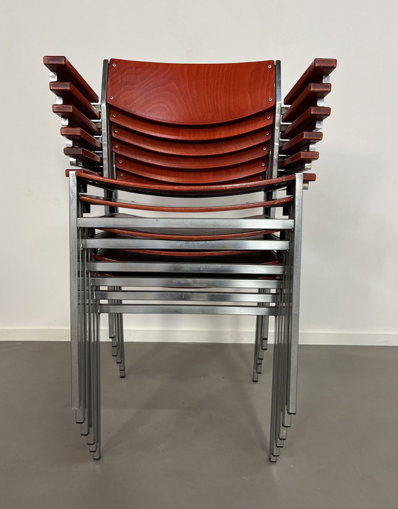 Image 1 of 6 vintage Gijs van der Sluis stoelen met armleuningen 