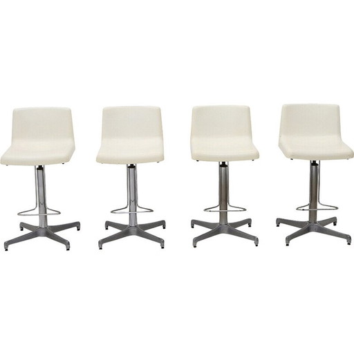 Set van 4 vintage krukjes met glasvezel zitting door Vaghi, jaren 1960