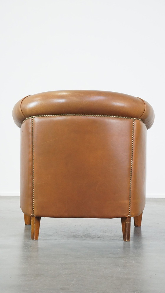 Image 1 of Clubfauteuil Gemaakt Van Schapenleer