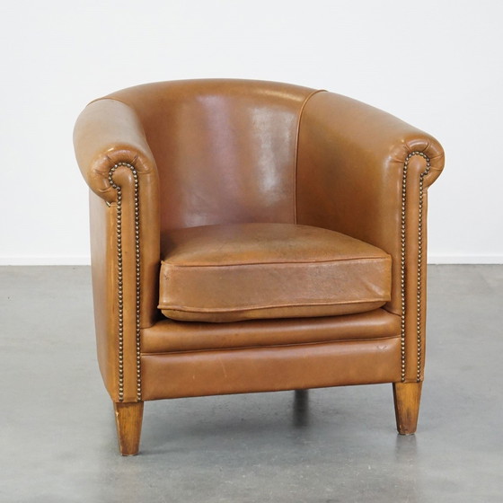 Image 1 of Clubfauteuil Gemaakt Van Schapenleer