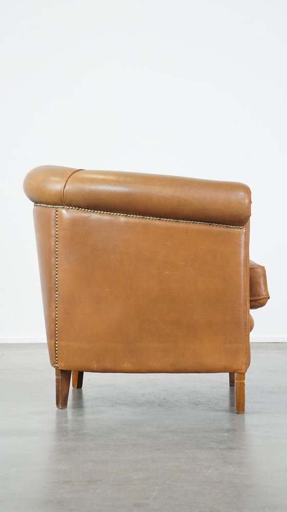 Image 1 of Clubfauteuil Gemaakt Van Schapenleer