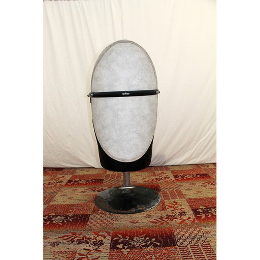 Vintage leren draaifauteuil, Tsjecho-Slowakije 1980