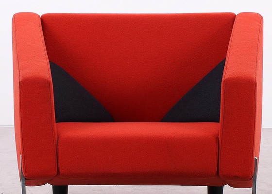 Image 1 of 2X Fritz Hansen Decision Fauteuil Rood/Zwart