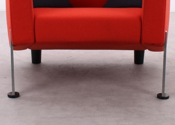 Image 1 of 2X Fritz Hansen Decision Fauteuil Rood/Zwart