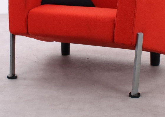 Image 1 of 2X Fritz Hansen Decision Fauteuil Rood/Zwart