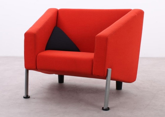 Image 1 of 2X Fritz Hansen Decision Fauteuil Rood/Zwart