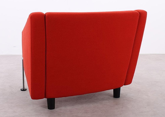 Image 1 of 2X Fritz Hansen Decision Fauteuil Rood/Zwart