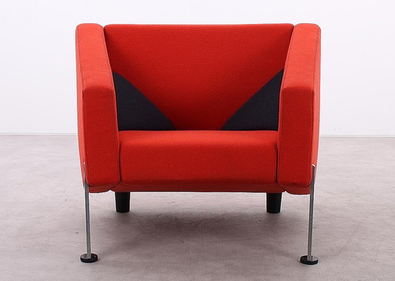 Image 1 of 2X Fritz Hansen Decision Fauteuil Rood/Zwart