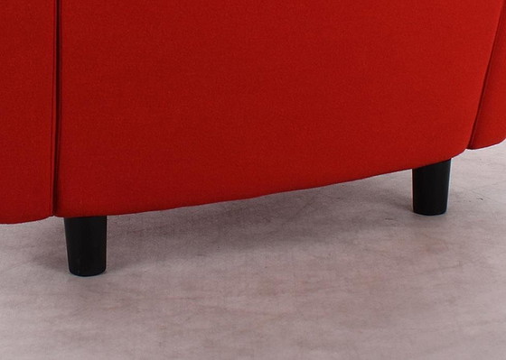 Image 1 of 2X Fritz Hansen Decision Fauteuil Rood/Zwart