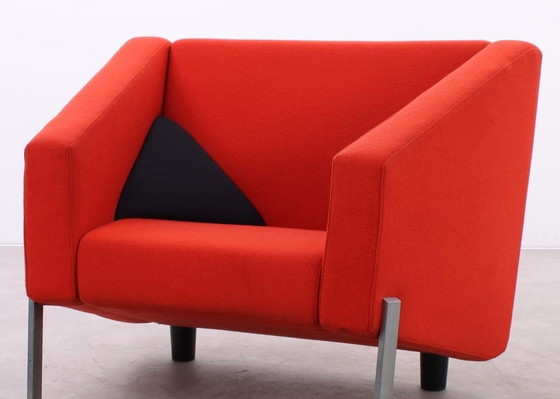 Image 1 of 2X Fritz Hansen Decision Fauteuil Rood/Zwart