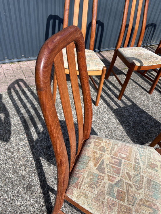 Image 1 of 8 X Vintage Eetkamerstoelen Teak