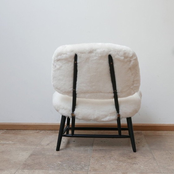 Image 1 of Paar vintage teve schapenvacht fauteuils van Alf Svensson, Zweden 1950