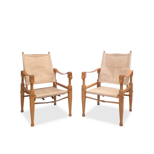 2X Wilhelm Kienzle Safari Stoel | jaren 50 Vintage Fauteuil Mid Century