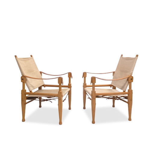 2X Wilhelm Kienzle Safari Stoel | jaren 50 Vintage Fauteuil Mid Century