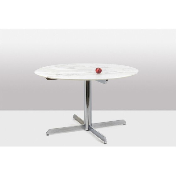 Image 1 of Vintage marmeren en metalen eettafel door Florence Knoll voor Knoll, VS 1960