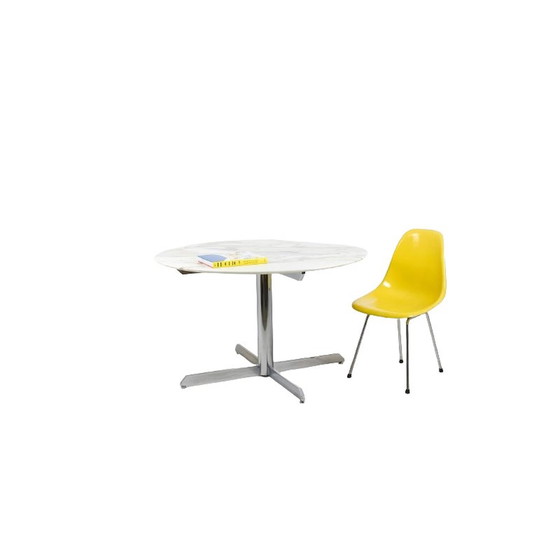 Image 1 of Vintage marmeren en metalen eettafel door Florence Knoll voor Knoll, VS 1960
