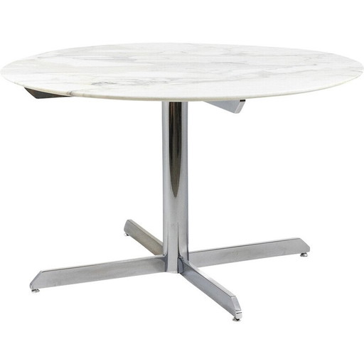 Vintage marmeren en metalen eettafel door Florence Knoll voor Knoll, VS 1960
