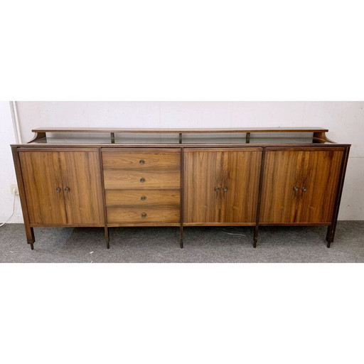 Mid Century palissander dressoir met zwart spiegelblad van Carlo di Carli voor Luigi Sormani, Italië 1964
