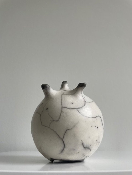 Image 1 of Unica Vaas "Voilà" - Keramiek, Raku Glazuur, Verhoogd (Collectors)