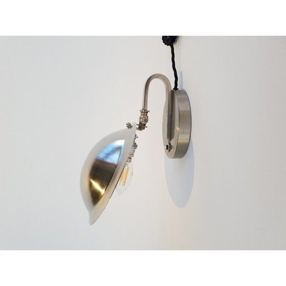 Image 1 of Vintage Art Deco Oyster tafellamp in vernikkeld, Tsjecho-Slowakije 1930