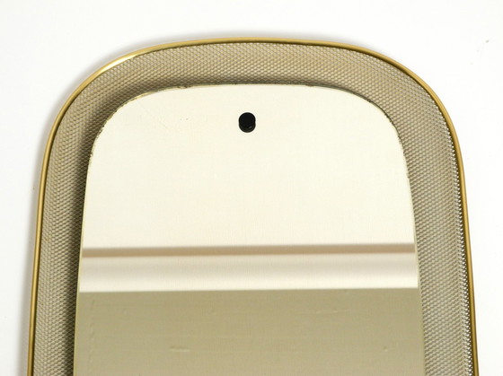 Image 1 of Prachtige Zeldzame Mid Century Moderne Wandspiegel met Geëxpandeerd Metalen Frame