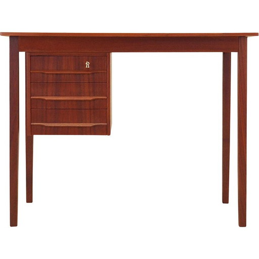 Teakhouten bureau met lamp, Deens ontwerp, jaren 1970, productie: Denemarken