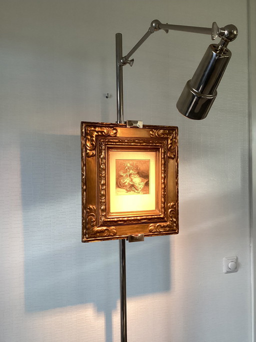 Design Art-Easel With Spotlight. Arredoluce Style.