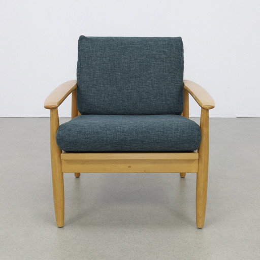 Vintage Deense Fauteuil, 1970S Nieuw Gestoffeerd