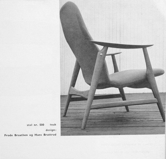 Image 1 of Zeldzame 'Model 500' lounge stoel van Braathen & Brattrud voor Dokka Møbler, 1958