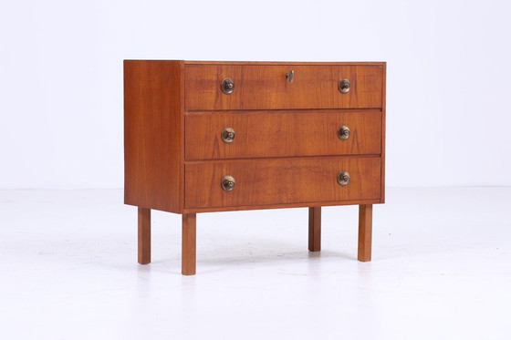 Image 1 of Stijlvolle teak Mid Century ladekast | vintage ladekast hout opslag