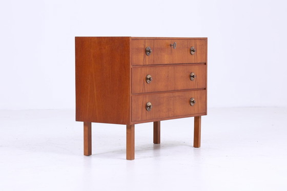 Image 1 of Stijlvolle teak Mid Century ladekast | vintage ladekast hout opslag