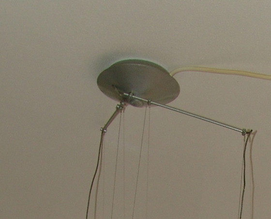 Image 1 of 2x design plafondlamp in hoogte verstelbaar zilver