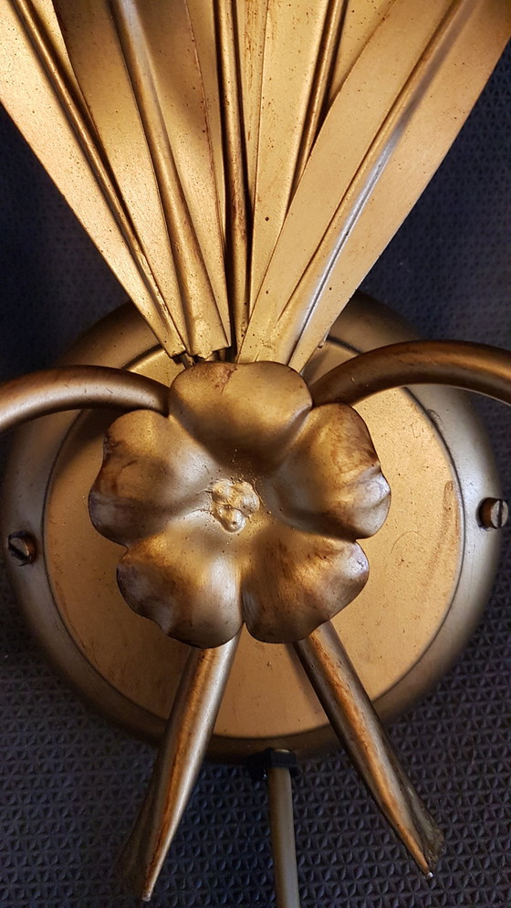 Image 1 of Italiaans Hollywood Regency Korenhalmen Wandlamp