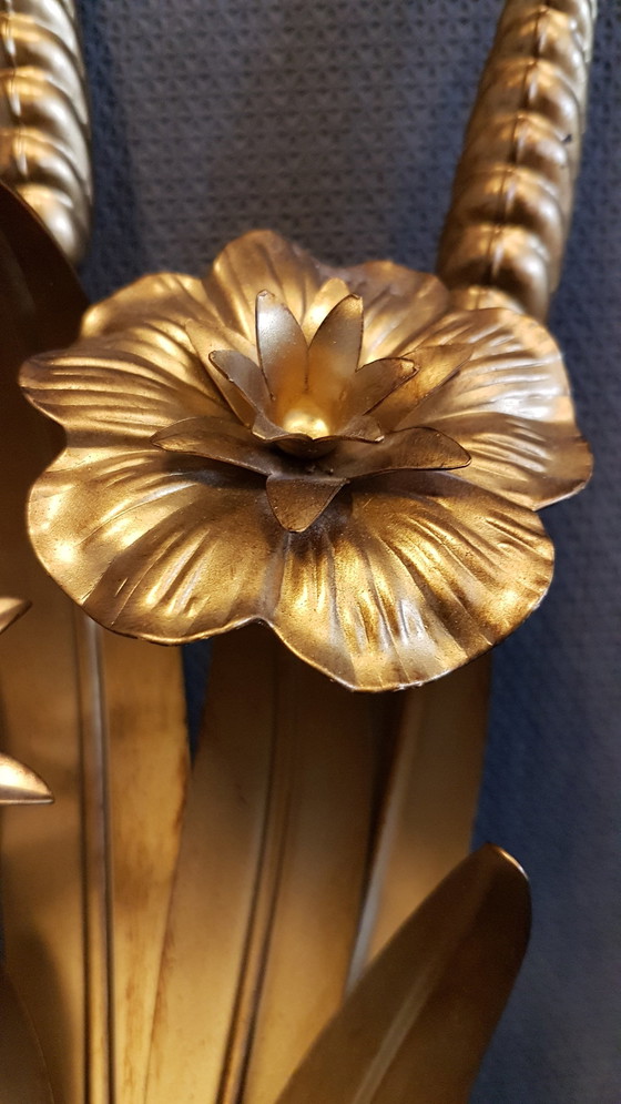 Image 1 of Italiaans Hollywood Regency Korenhalmen Wandlamp