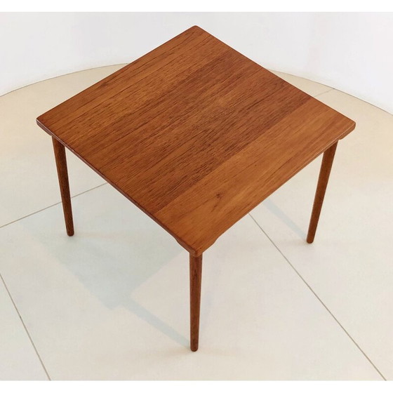 Image 1 of FD544 vintage bijzettafel in massief teakhout van Edvard Kindt-Larsen voor France and Son, Denemarken 1950