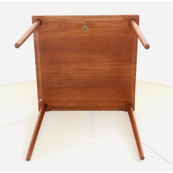 Image 1 of FD544 vintage bijzettafel in massief teakhout van Edvard Kindt-Larsen voor France and Son, Denemarken 1950
