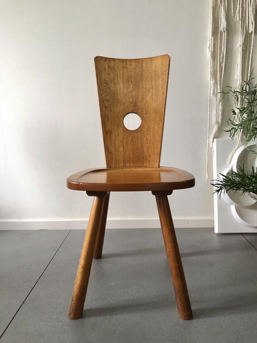 4x Vintage Vervoort Tilburg Brutalist Design stoelen