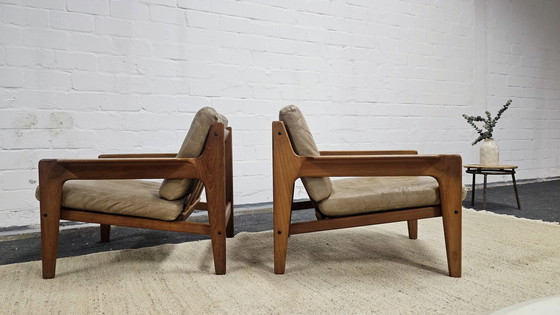 Image 1 of Arne Wahl Iversen Mid Century Zitgroep 60S Sofa Fauteuil Stoel Teak Armstoelen Gemakkelijke Stoel