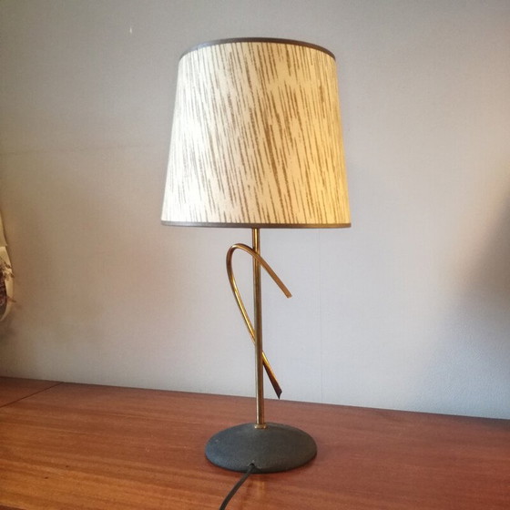 Image 1 of Vintage lamp van messing en gietijzer, 1950