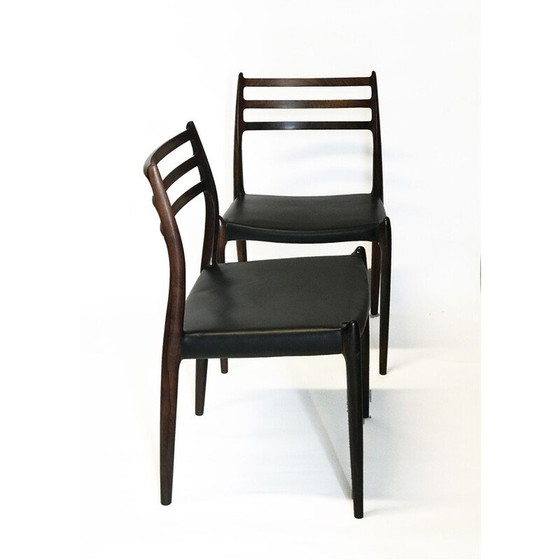 Image 1 of Set van 4 vintage stoelen Møller Model 78 palissander, Niels Otto Møller 1962