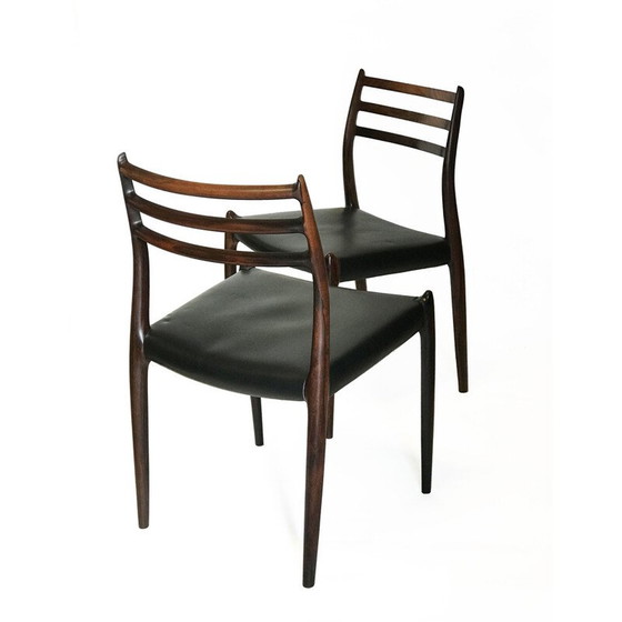 Image 1 of Set van 4 vintage stoelen Møller Model 78 palissander, Niels Otto Møller 1962