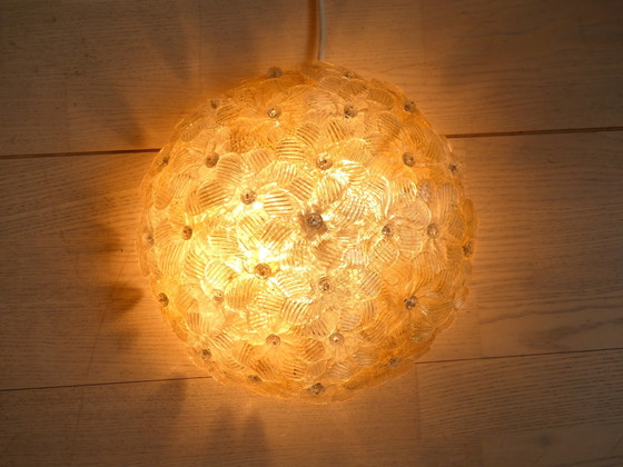 Image 1 of Plafondlamp bloemen met goud Barovier & Toso Murano