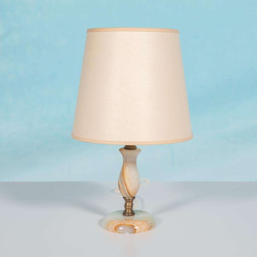 Bohemian schemerlamp 60s/70s, regency onyx brass table lamp