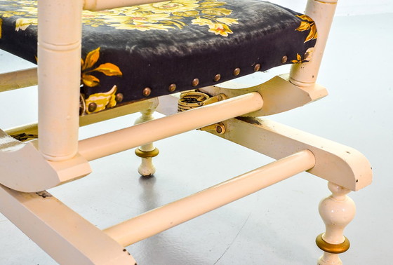 Image 1 of Victoriaanse stijl Dexter Spool Spring Spooled Platform Vintage Schommelstoel. VS, jaren 1950.