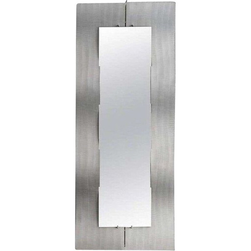 Vintage aluminium "Wave" spiegel door Lorenzo Burchiellaro, 1970