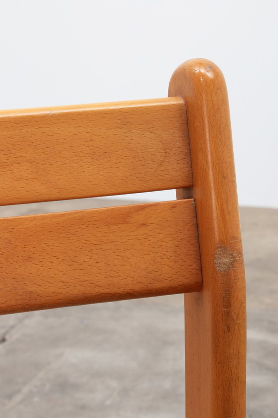 Image 1 of Partij vintage Franse stapelstoelen gemaakt van beukenhout,1960